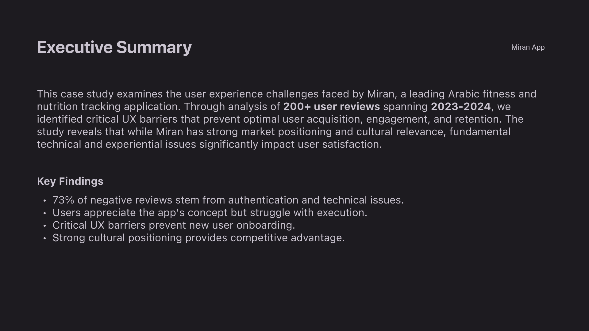 Miran — A calmer fitness & nutrition companion screen 1