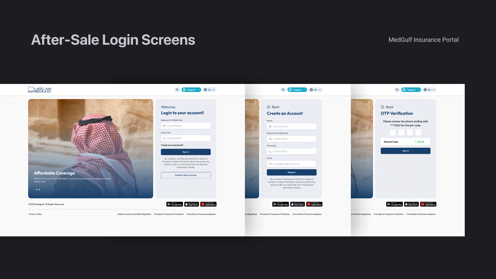 MedGulf — A modern insurance portal & after-sale dashboard screen 4