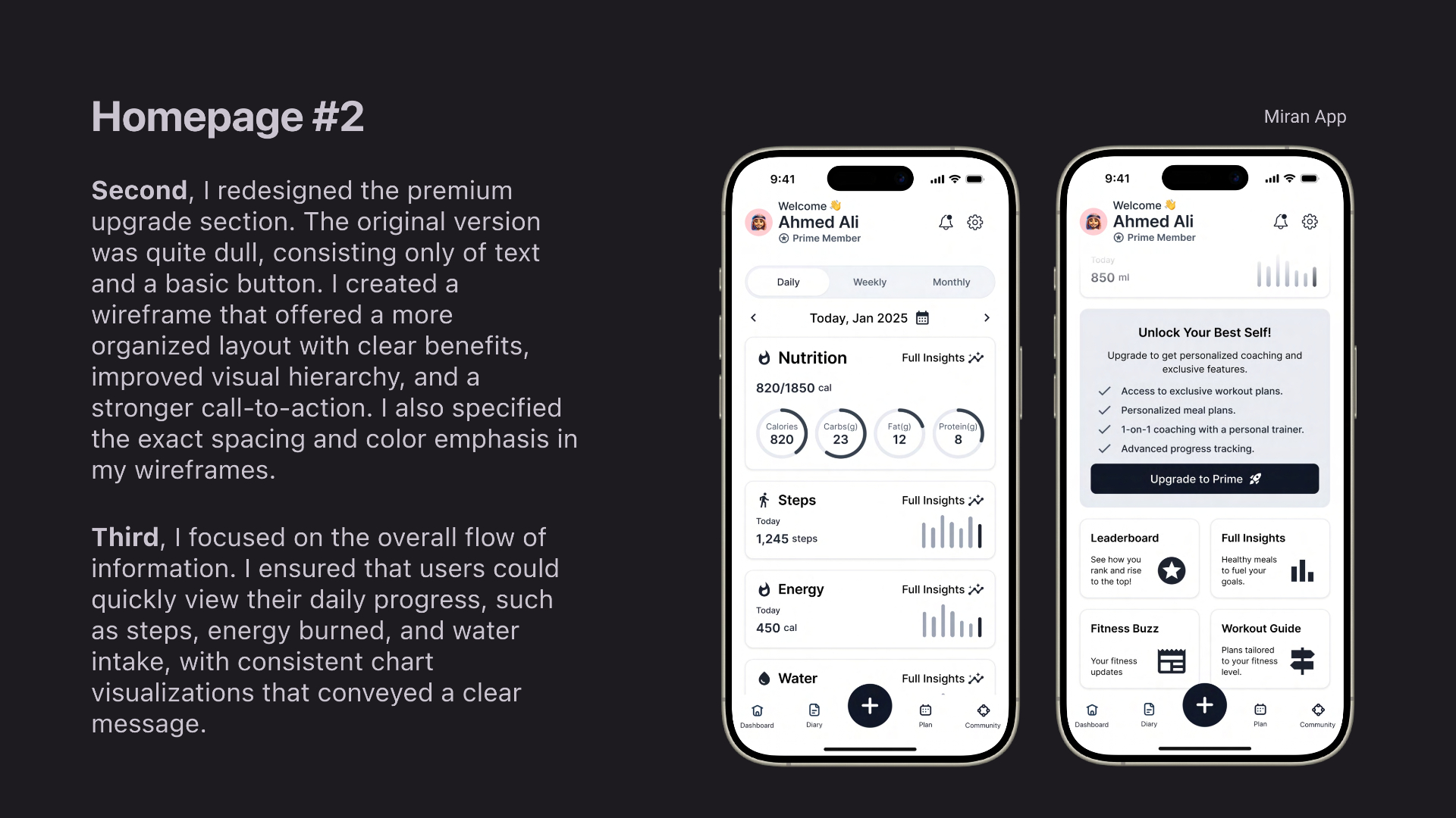 Miran — A calmer fitness & nutrition companion screen 5